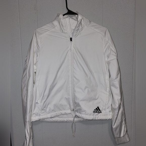 Adidas Women's White Coat , With Black Logo - Picture 6 of 16